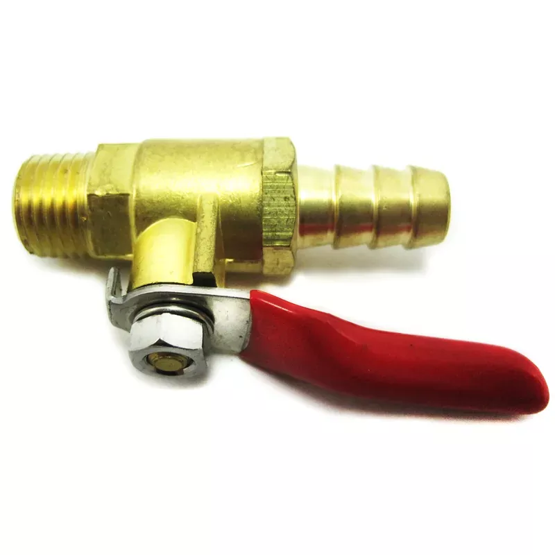 1/4 inch MNPT x 3/8 inch Barb Brass Shut-Off Valve High Quality