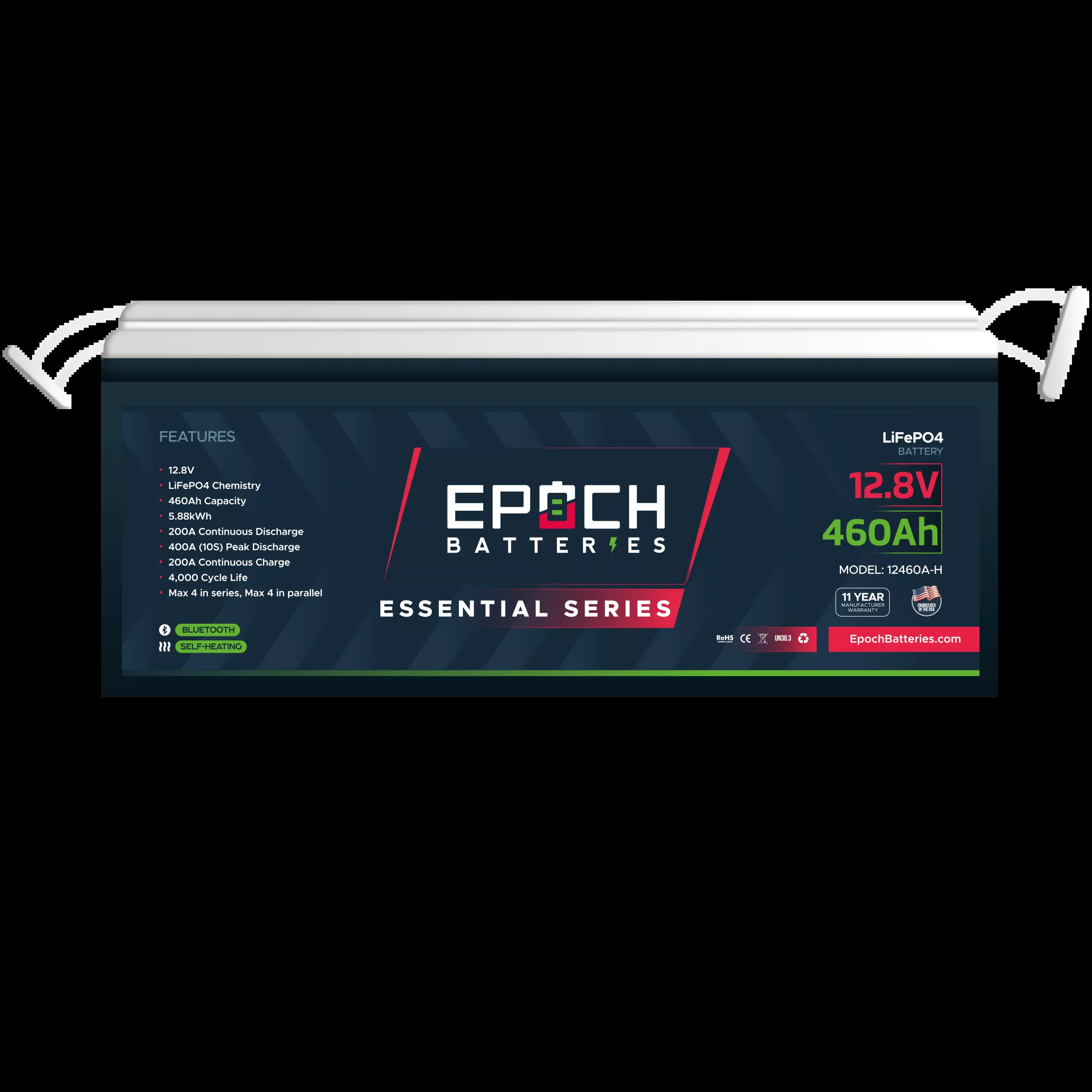 12V 460Ah Essential Series - Bluetooth & Heated LiFePO4 Battery