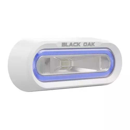 Affordable Black Oak Low Pro Off Road Spreader Light – Bracket Mount – White Housing – Blue LED