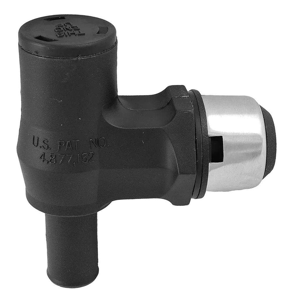 Attwood 90 P-Trap Fuel Tank Vent - Black w /Stainless Steel Trim Cover [66419-3]