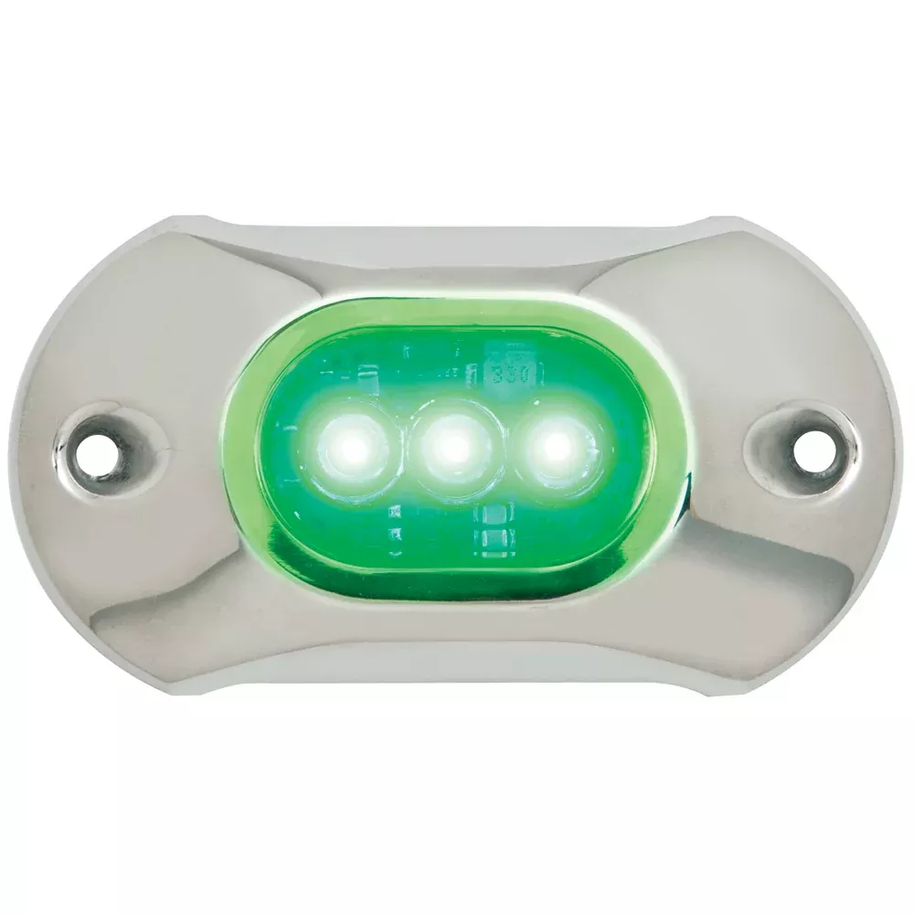 Attwood Light Armor Underwater LED Light - 3 LEDs- Green [65UW03G-7]