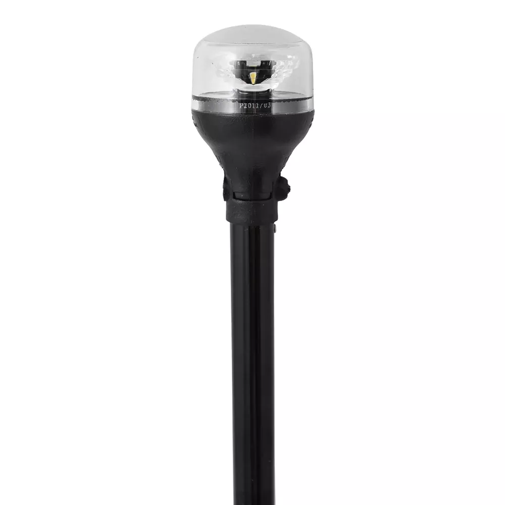 Attwood LightArmor All-Around Light - 12" Black Pole - Black Horizontal Composite Base w/Adapter