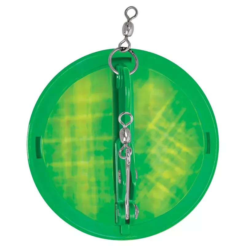 Authentic Luhr-Jensen 3-1/4″ Dipsy Diver – Kelly Green/Silver Bottom Moon Jelly