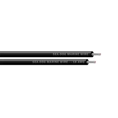 Authentic Sea-Dog 18 AWG Black Primary Wire – 500‘ [8018017]