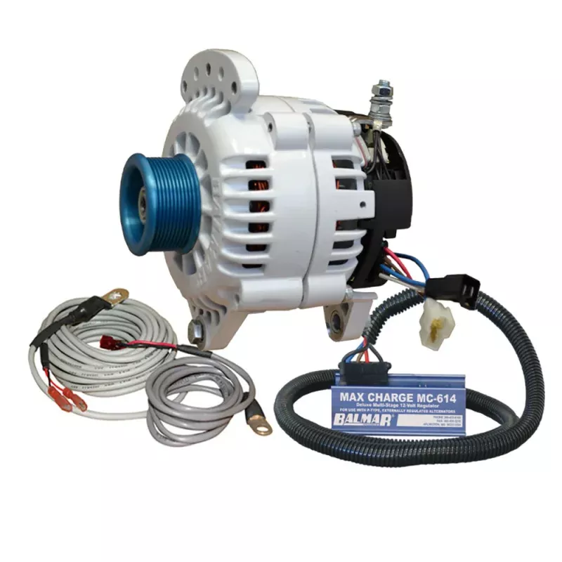 Balmar Alternator 120 AMP Kit 120V 3.15" Dual Foot Saddle J10 Pulley RegulatorTemp Sensor