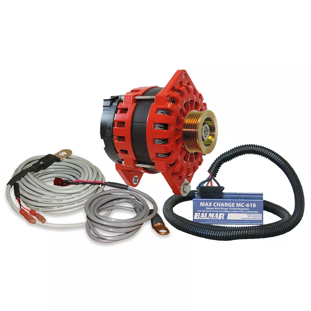 Balmar Alternator 250 AMP Kit 12V 3.15" Dual Foot Saddle K6 Pulley RegulatorTemp Sensor [XT-CR-250-K6-KIT]