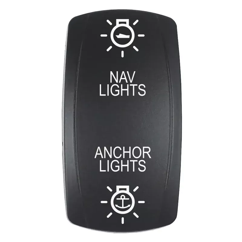 Bargain Pacer Actuator – ‘NAV/ANC‘ f/V Series Contura Switches – Black – Laser Etched (Top/Bottom Light) [EV2LE-NAVANC]