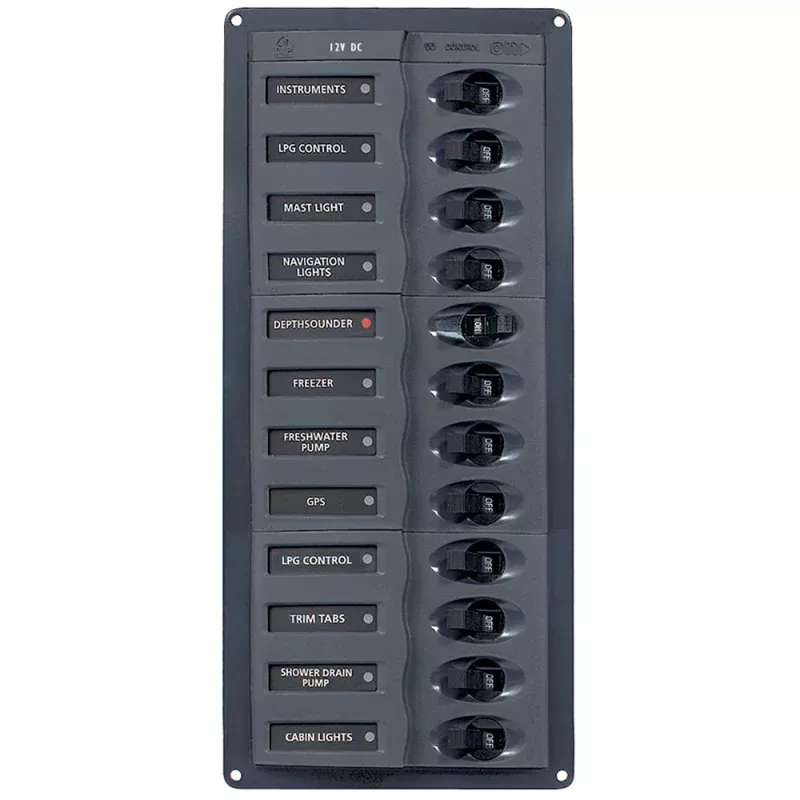 BEP DC Panel - 12-Way - No Meter - Vertical
