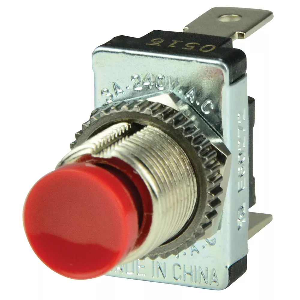 BEP Red SPST Momentary Contact Switch - OFF /(ON) [1001401]