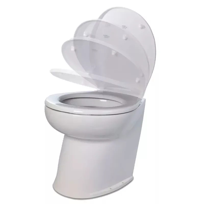 Best Choice Jabsco Deluxe Flush 17″ Angled Back 12V Freshwater Electric Marine Toilet w/Solenoid Valve Soft Close Lid [58020-3012]