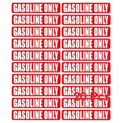 Best Choice Mixed Fuel Only Stickers – Weatherproof Decals for Fuel Tanks (20 Pcs, Red & Yellow)