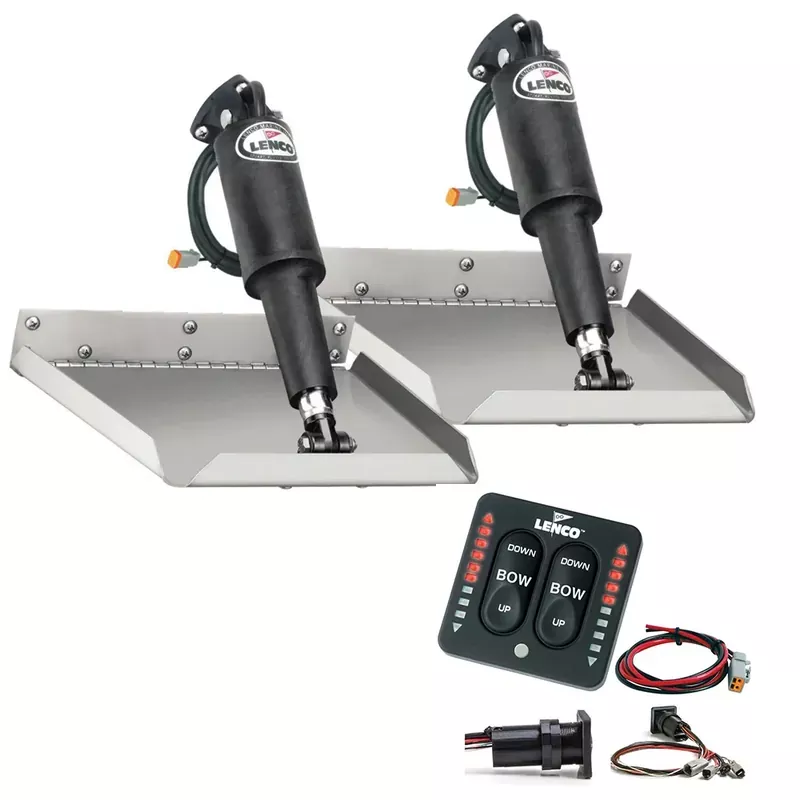 Best Price Lenco 12″ x 12″ Edgemount Trim Tab Kit w/LED Indicator Switch Kit 12V [15110-103]