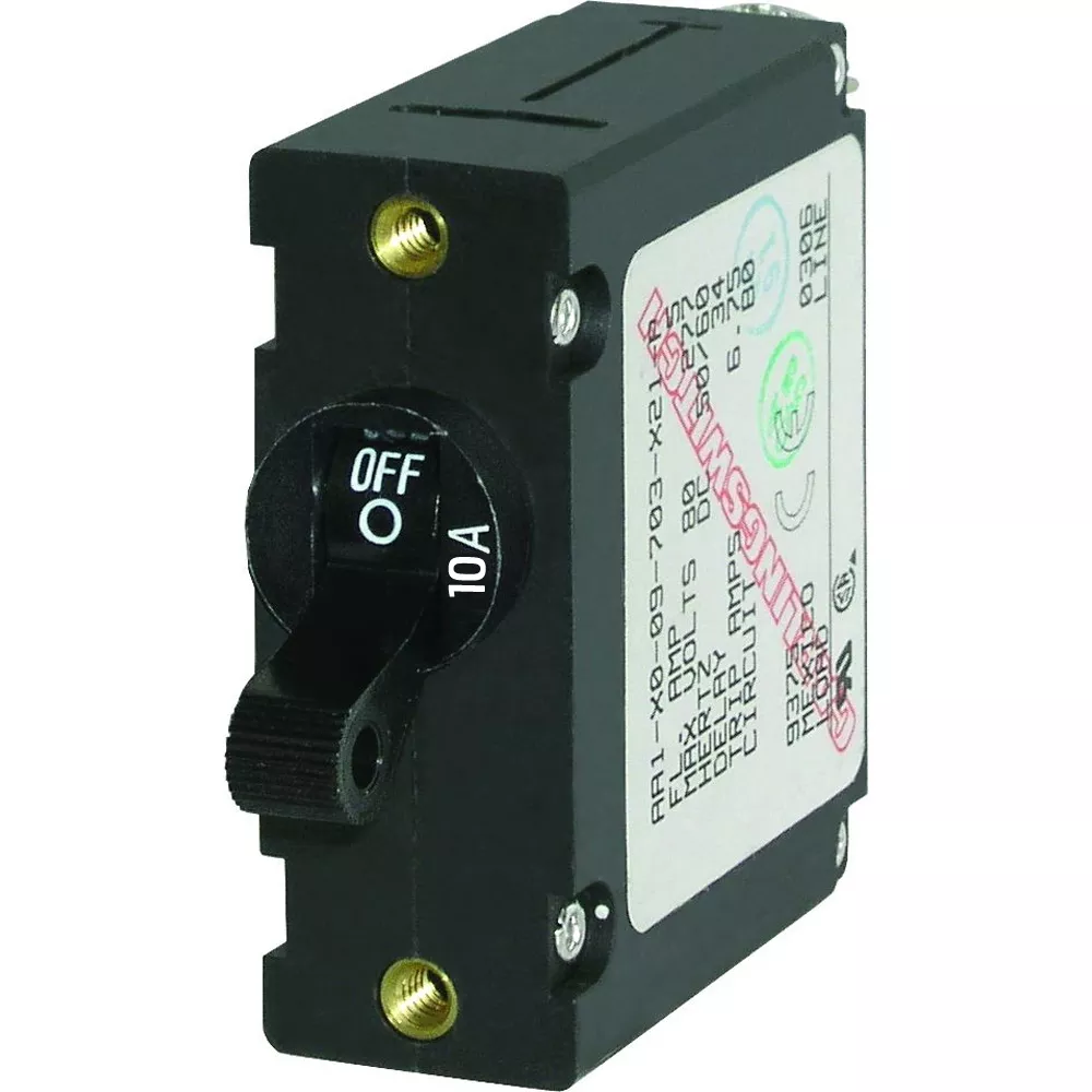 Blue Sea 7204 AC / DC Single Pole Magnetic World Circuit Breaker – 10 Amp