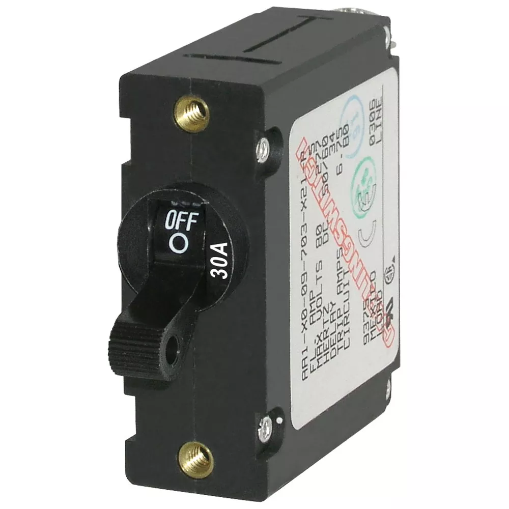 Blue Sea 7220 AC / DC Single Pole Magnetic World Circuit Breaker–30 Amp