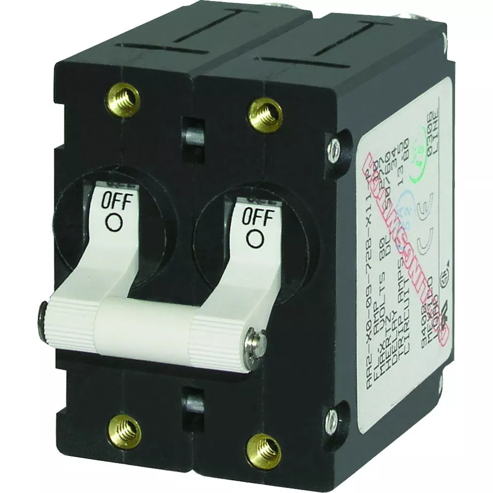 Blue Sea 7242 A-Series Double Pole Toggle – 50A – White