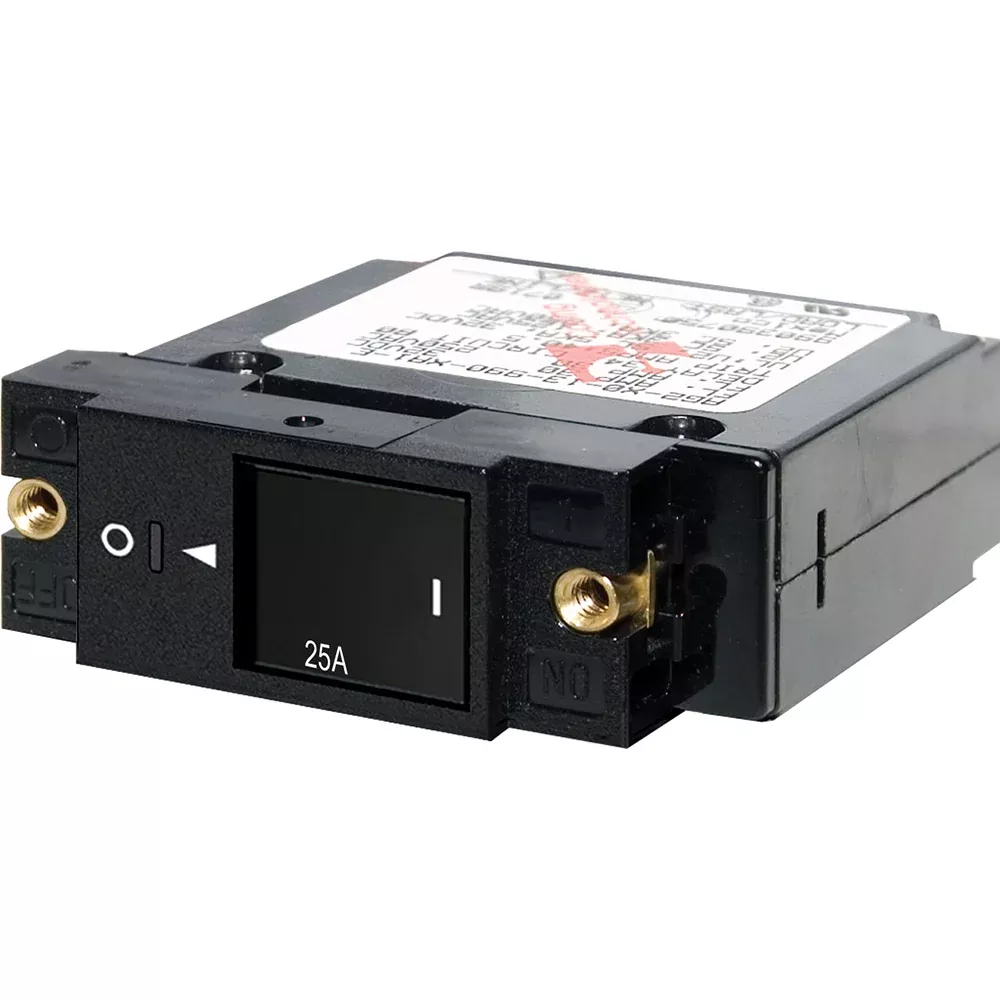 Blue Sea 7430 Single Pole Small Case 2" Slot Reset Rocker Circuit Breaker-25 Amp [7430]