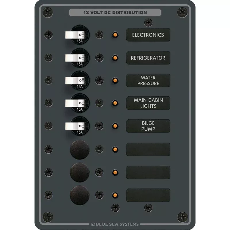 Blue Sea 8023 DC 8 Position Circuit Breaker(White Switches)
