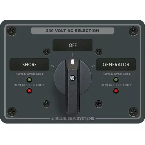 Blue Sea 8357 AC Rotary Switch Panel 65 Ampere 2 Position + OFF, 2 Pole [8357] Buy Today