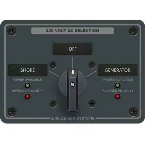 Blue Sea 8359 AC Rotary Switch Panel 30 Ampere 2 Positions + OFF, 2 Pole [8359] Reduced Price