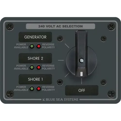 Blue Sea 8361 AC Rotary Switch Panel 65 Ampere 3 Positions + OFF, 3 Pole [8361] Top Pick