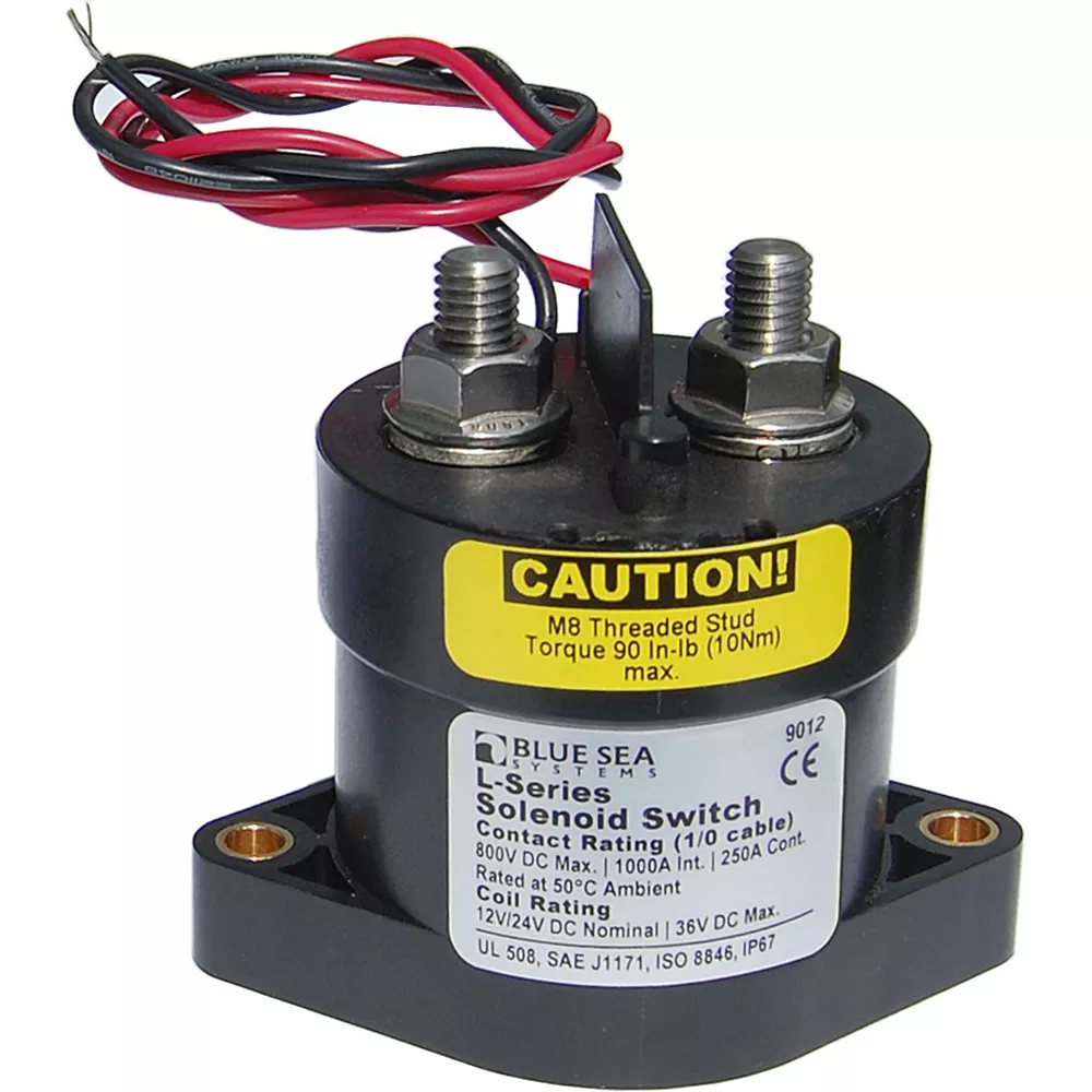 Blue Sea 9012 L Solenoid Switch – 12-24VDC – 250A