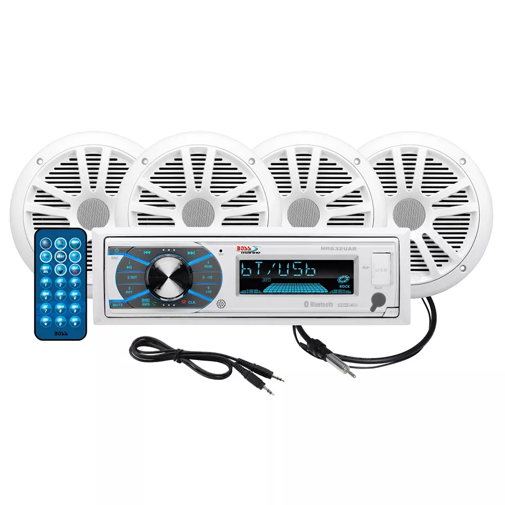Boss Audio MCK632WB.64 Marine Stereo2 Pairs of 6.5" Speaker Kit - White