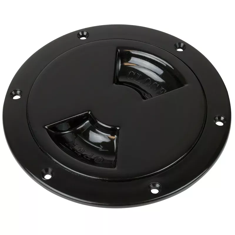 Brand New Sea-Dog Quarter-Turn Smooth 4″ Deck Plate w/Internal Collar (Black)