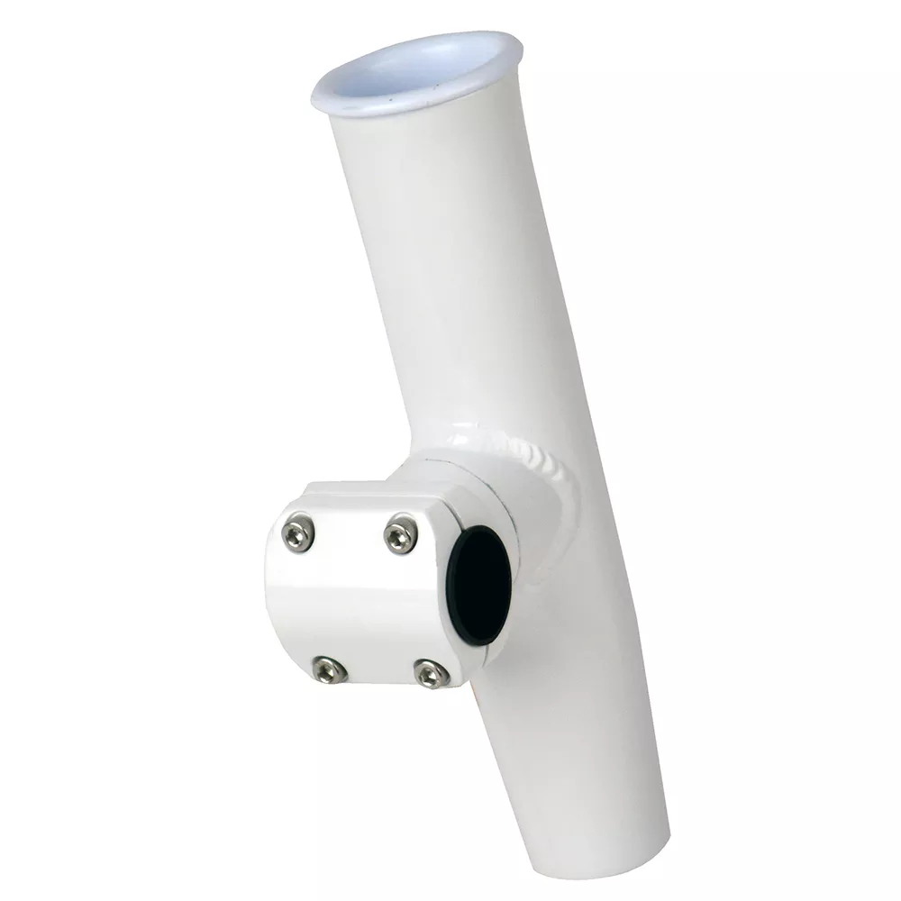 C.E. Smith Adjustable Mid Mount Rod Holder - 1-1/4" or 1-5/16" OD - White Powder Coat Aluminum w/SleeveHex Key [53774]