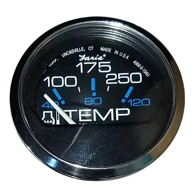 Faria Chesapeake Black 2″ Water Temperature Gauge (100-250F) [13704] Clearance