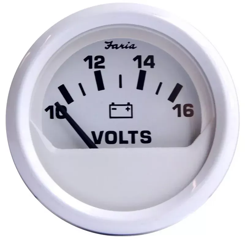 Faria Dress White 2″ Voltmeter (10-16 VDC) [13120] Don’t Miss Out