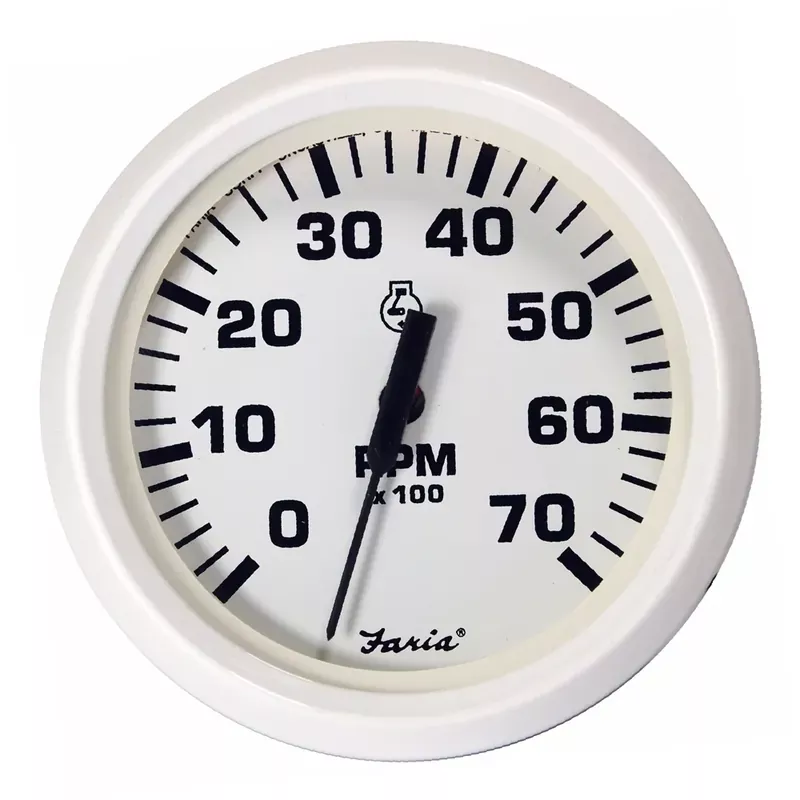 Faria Dress White 4″ Tachometer – 7000 RPM (Gas) (All Outboards) [33104] Fan Favorite
