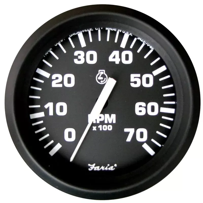 Faria Euro Black 4″ Tachometer – 7,000 RPM (Gas – All Outboard) [32805] Big Sale