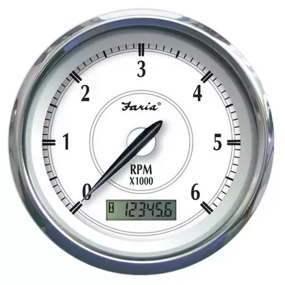 Faria Newport SS 4″ Tachometer w/Hourmeter f/Gas Outboard – 7000 RPM – 45005 Top Rated