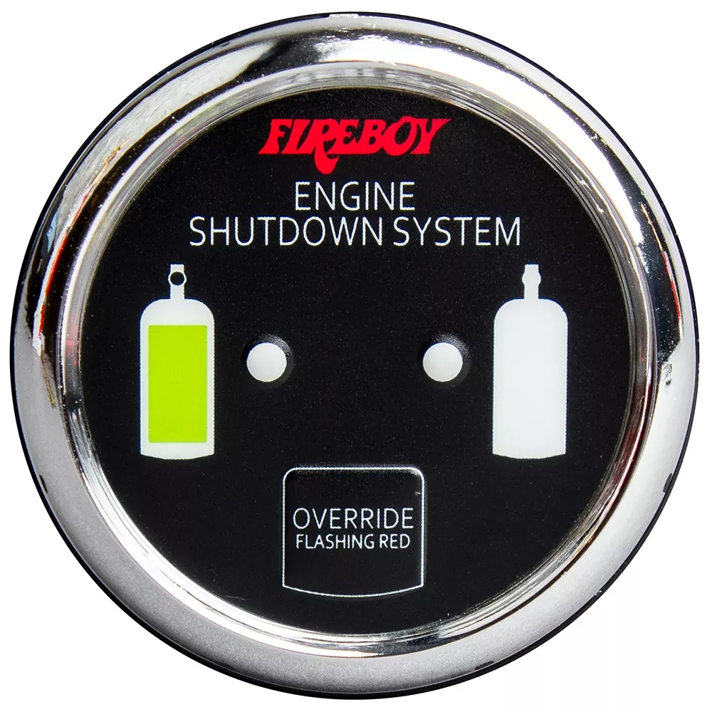 Fireboy-Xintex Deluxe Helm Display w /Gauge Body, LEDColor Graphics f /Engine Shutdown System - Chrome Bezel Display [DU-RCH-20-R]