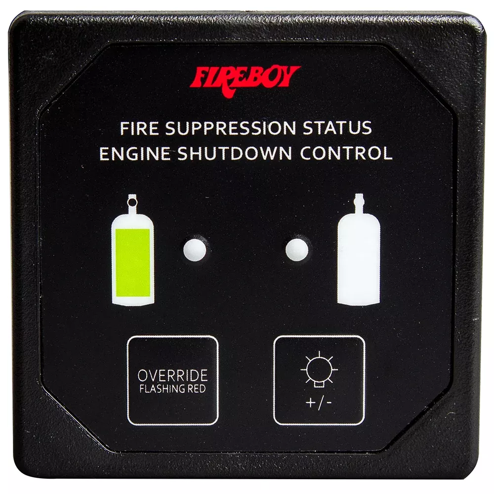 Fireboy-Xintex Deluxe Helm Display w /Membrane Switch, Remote HornLEDs f /Engine Shutdown System - Black Bezel Display [DU-SBH-20-R]