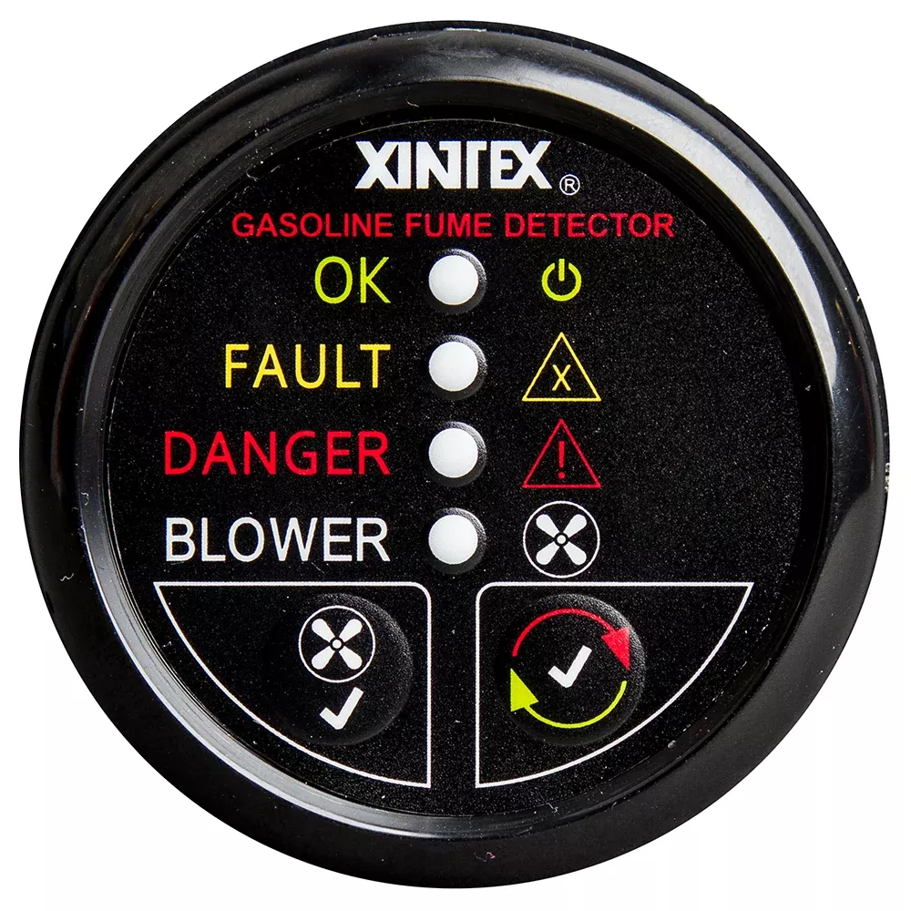 Fireboy-Xintex Gasoline Fume Detector w /Blower Control - Black Bezel - 12V[G-1BB-R]