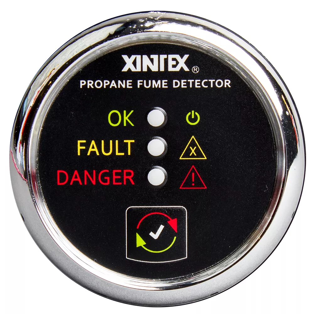 Fireboy-Xintex Propane Fume Detector w /Plastic Sensor - No Solenoid Valve - Chrome Bezel Displa [P-1C-R]