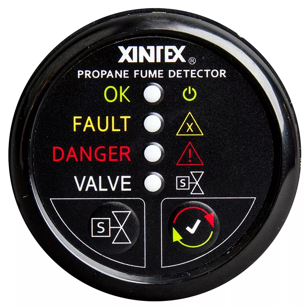 Fireboy-Xintex Propane Fume Detector w /Plastic SensorSolenoid Valve - Black Bezel Display [P-1BS-R]
