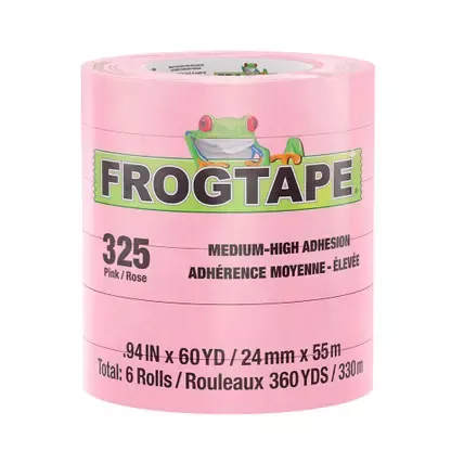 FrogTape CP 325 Medium-High Adhesion Masking Tape – 24MM x 55M x 6-Pack – Pink – Rated for 325°F – 105333 Hot Picks
