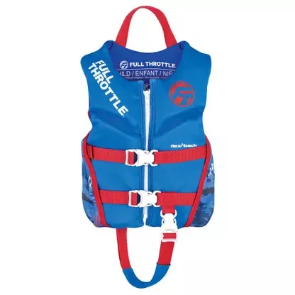 Full Throttle Child Rapid-Dry Flex-Back Life Jacket – Blue – 142500-500-001-22 Price Cut