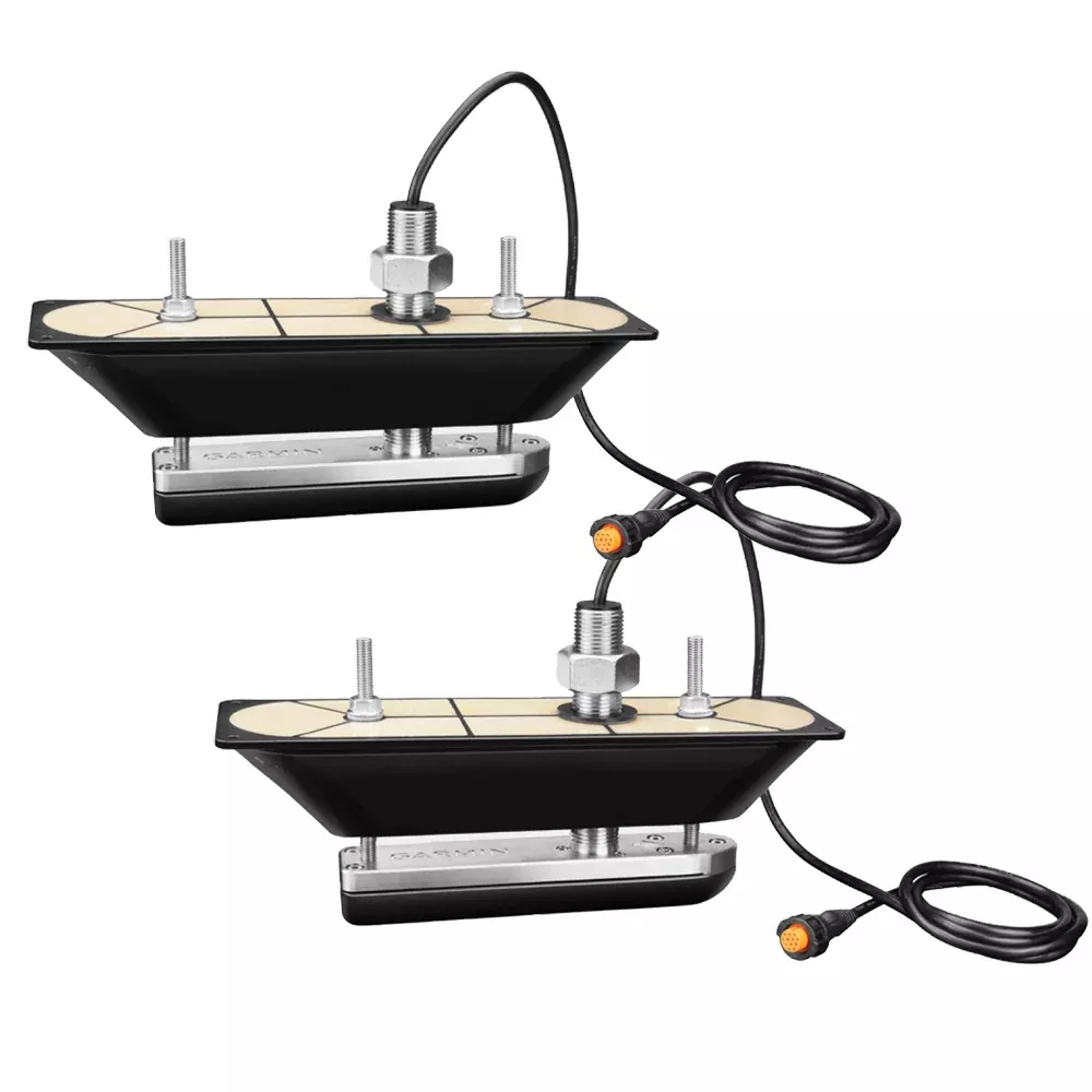 Garmin GT30-THP SS Thru-Hull Pair DownVu /SideVu Scanning Transducer w /Temp f /Hull Deadrises 5-25 [010-01961-11]