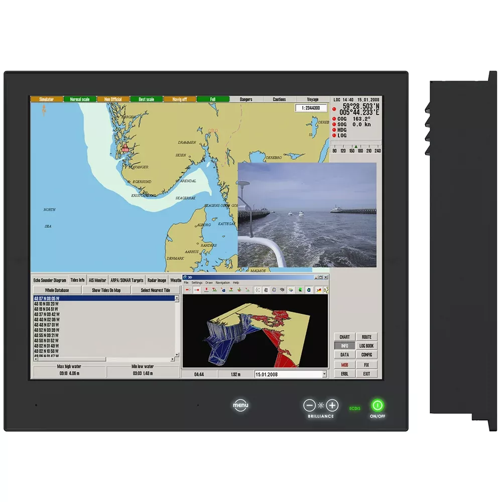 Hatteland Series X - Generation 2 (G2) High-Bright 19" Multi-Power Display w/Buttons - AC/DC 24V [HD 19T22 MMD-MA1-FHGA]