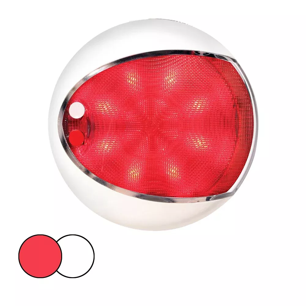 Hella Marine EuroLED 130 Surface Mount Touch Lamp - Red /White LED - White Housing [959950121]