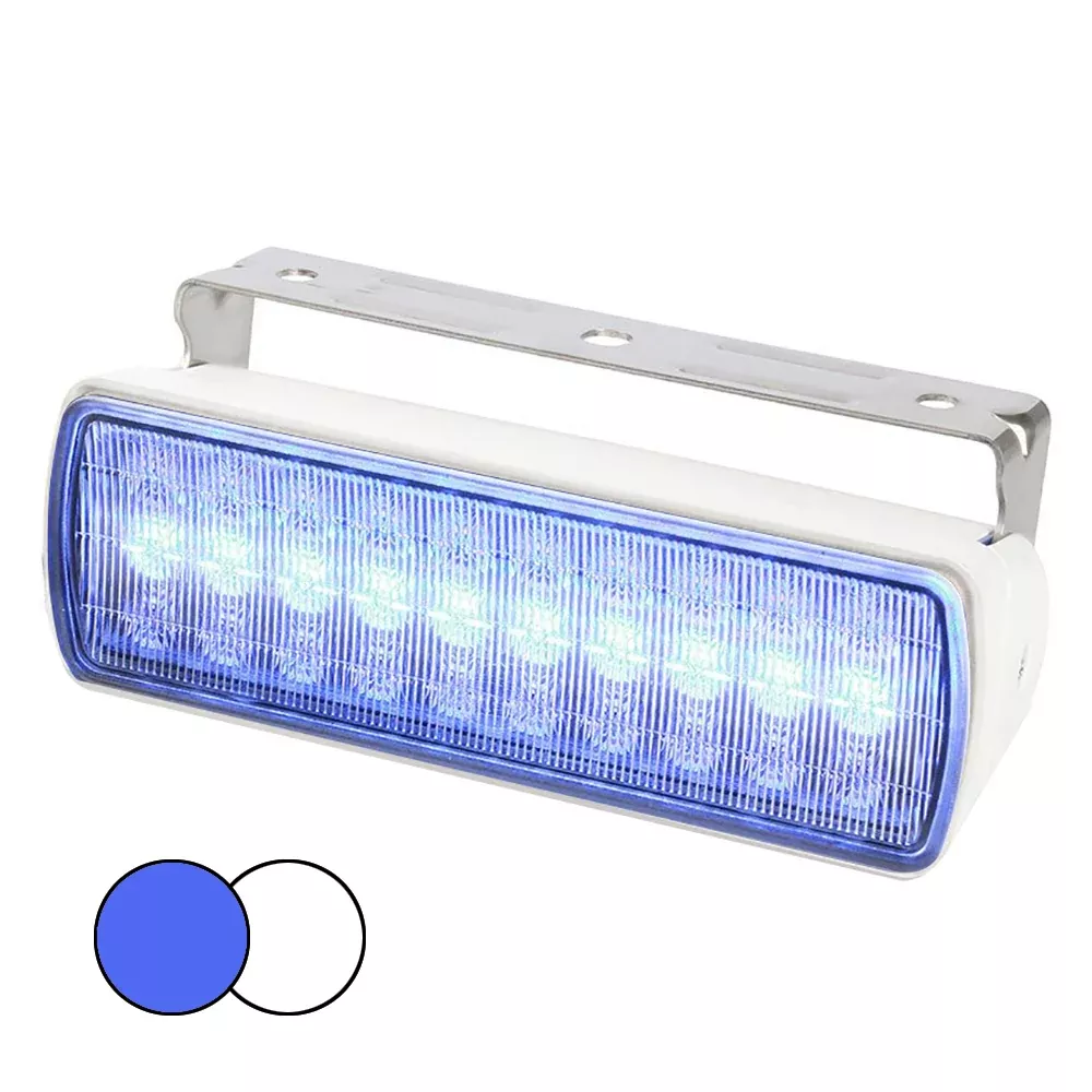 Hella Marine Sea Hawk XL Dual Color LED FloodLights - Blue /White LED - White Housing [980950071]