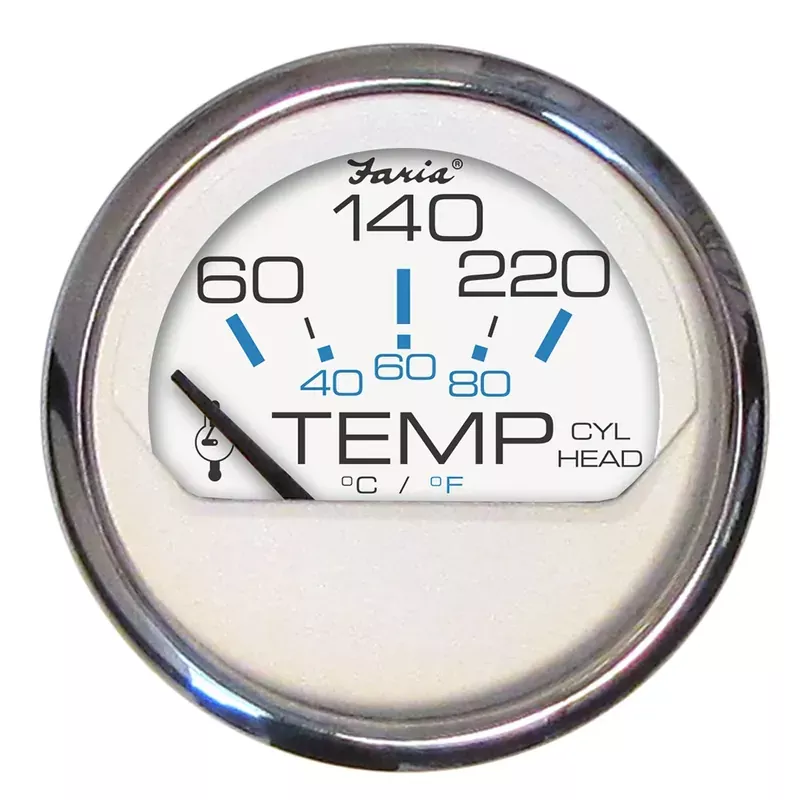 Hot Picks Faria Chesapeake White SS 2″ Cylinder Head Temperature Gauge (60-220°F)