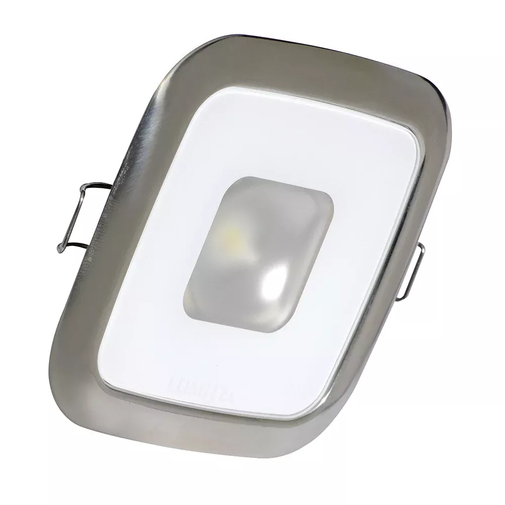 Lumitec Square Mirage Down Light - White Dimming, Red /Blue Non-Dimming - Polished Bezel [116118]