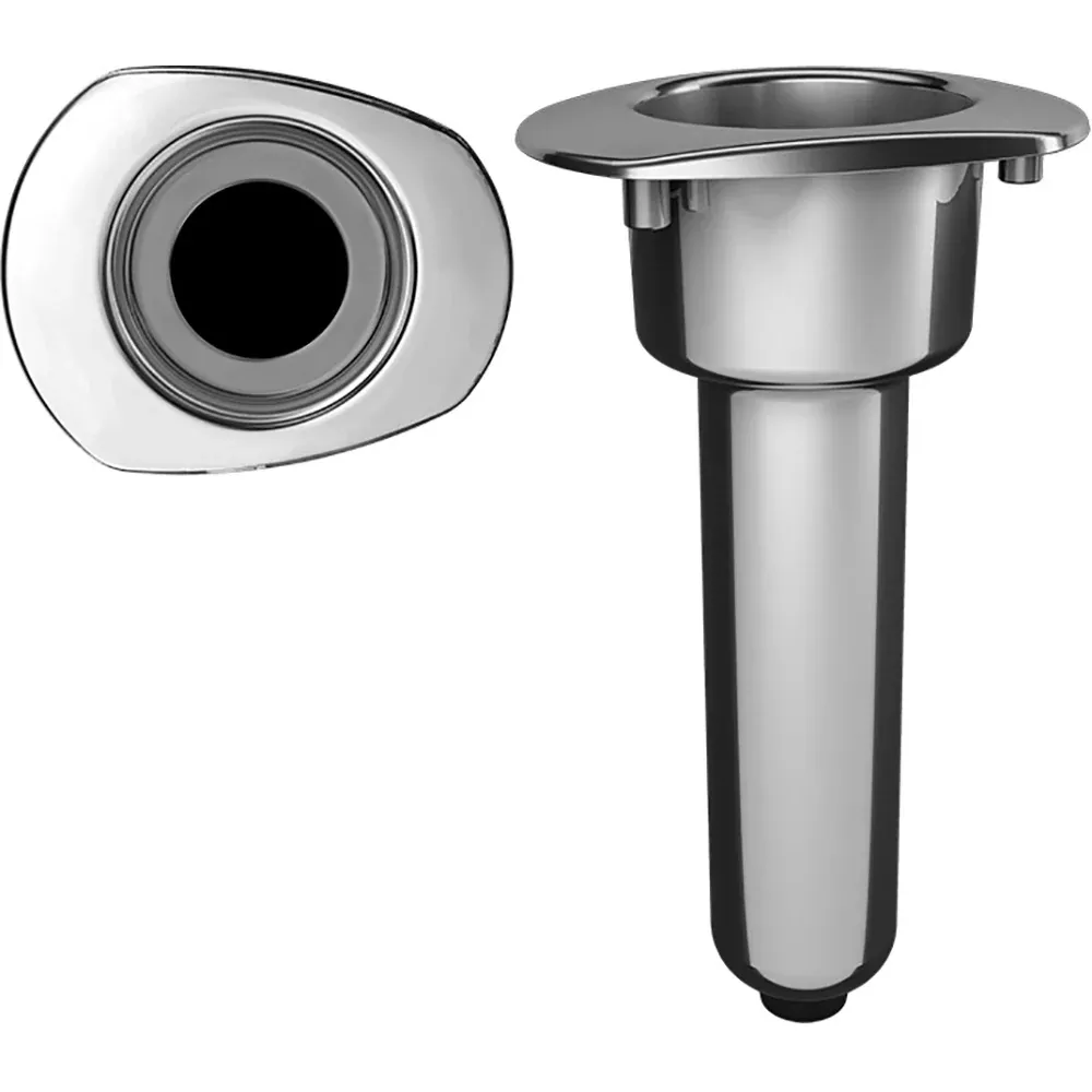 Mate Series Elite Screwless Stainless Steel 0 RodCup Holder - Drain - Oval Top
