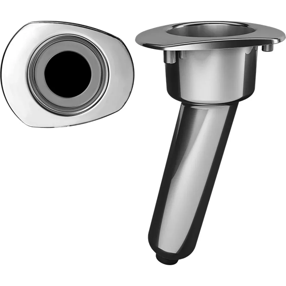 Mate Series Elite Screwless Stainless Steel 15 RodCup Holder - Drain - Oval Top