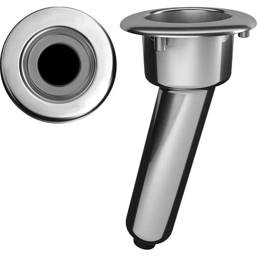 Mate Series Elite Screwless Stainless Steel 15 RodCup Holder - Drain - Round Top