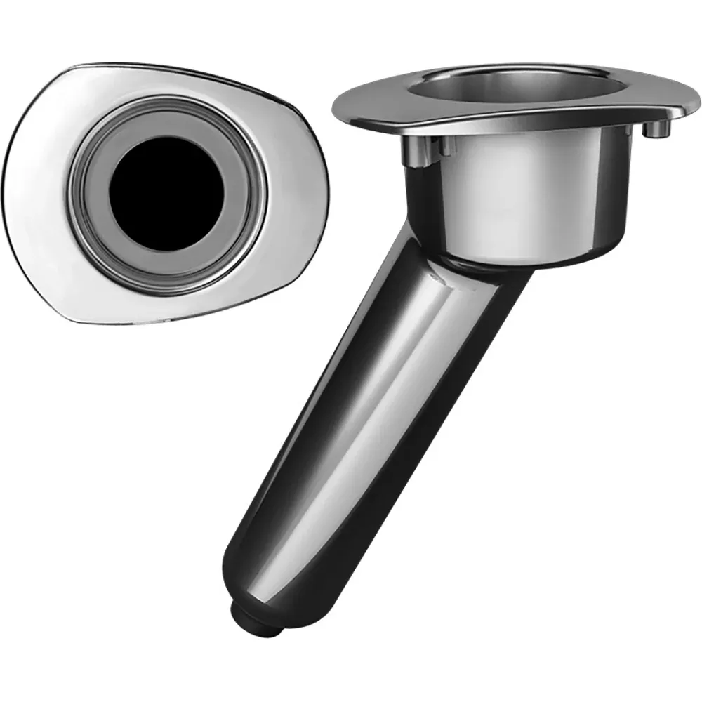 Mate Series Elite Screwless Stainless Steel 30 RodCup Holder - Drain - Oval Top